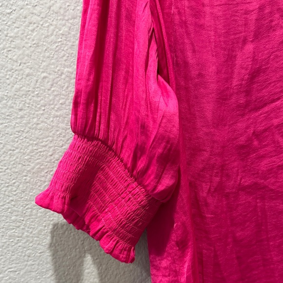 EUC Maison D’Amelie Pink V-Neck Blouse | Size M - Picture 3 of 5